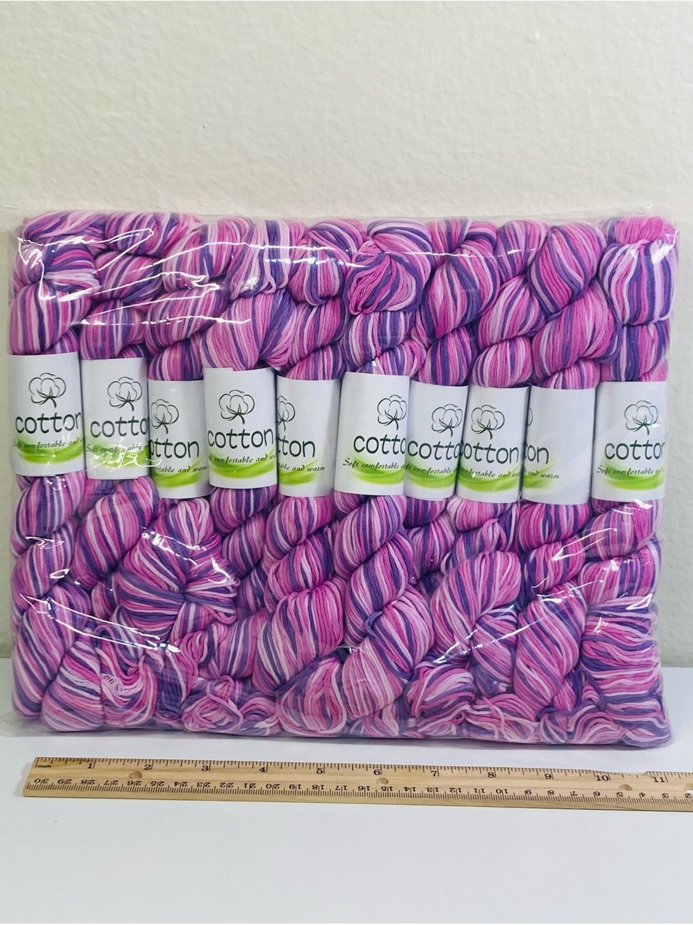10 NEW (~500g total, ~50g ea.) 100% Cotton Variegated Hanks in
 Wild Orchid
